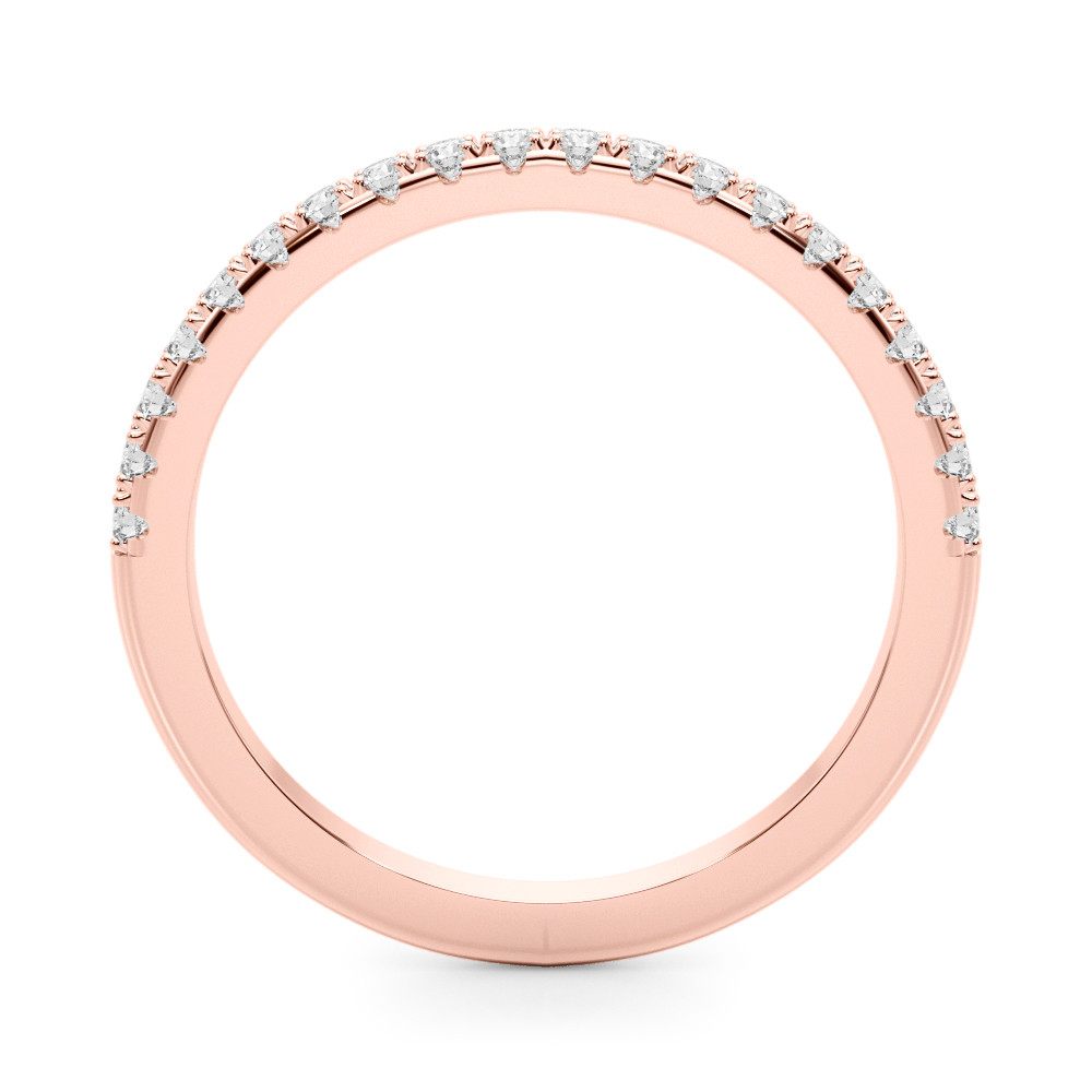 61400-Pink-1 Diamond Wedding Ring, in Rose Gold - 51187