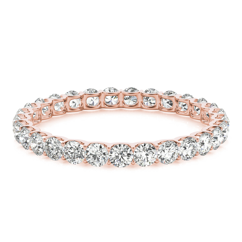 61414-Pink-2 Eternity Ring, in Rose Gold - 85191