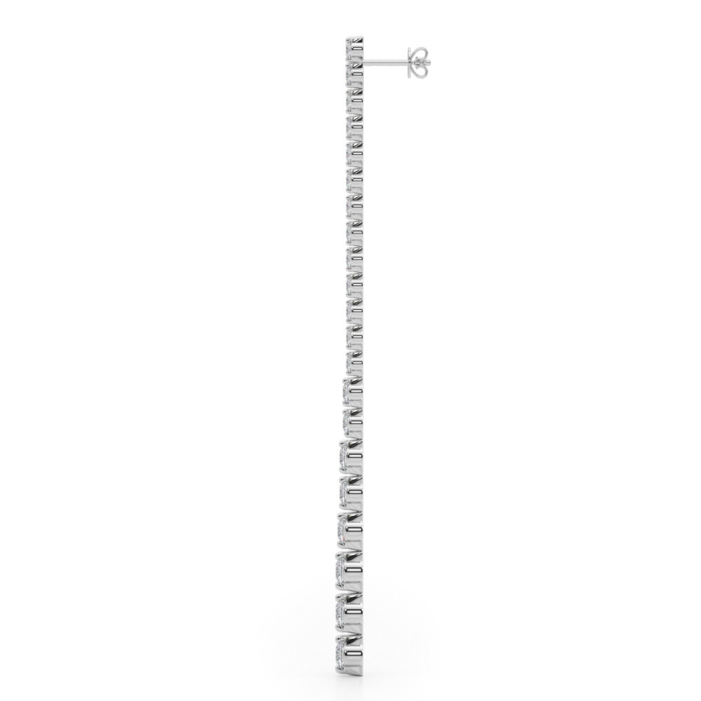 61572-White-1 Diamond Dangle Earrings, in White Gold - 41113