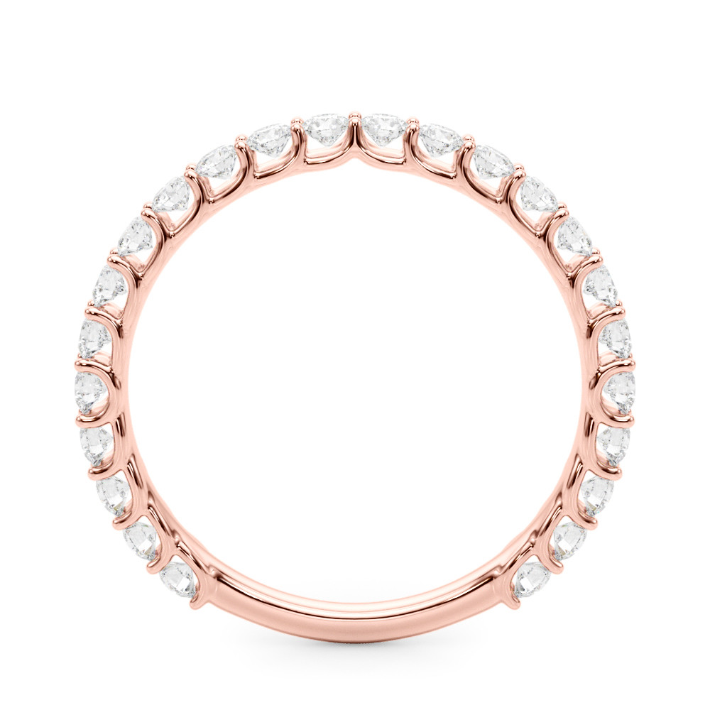 61841-Pink-1 Diamond Wedding Ring, in Rose Gold - 51193