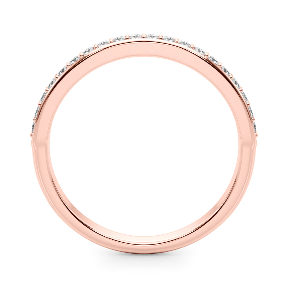 61860-Pink-1 Diamond Wedding Ring, in Rose Gold - 51185