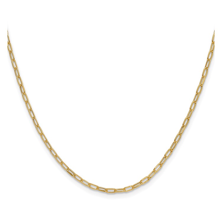 7275--2 Leslie's 14k 2.2mm Semi-Solid Beveled D/C Paperclip Chain