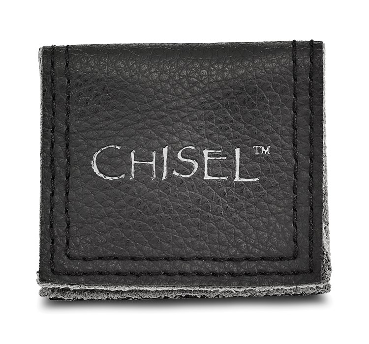 CHRING Chisel Stainless Steel Polished with Light Blue Carbon Fiber Inlay 8mm Band