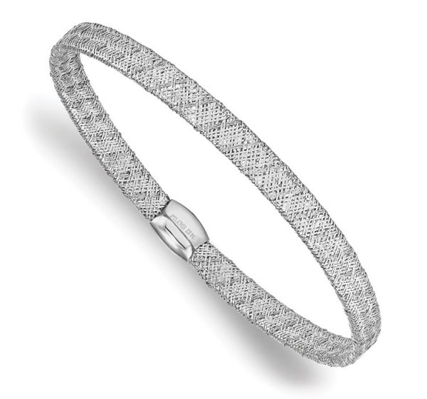 Leslie's 14K White Gold Fancy Stretch Bangle Bracelet