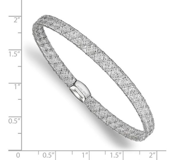 Leslie's 14K White Gold Fancy Stretch Bangle Bracelet