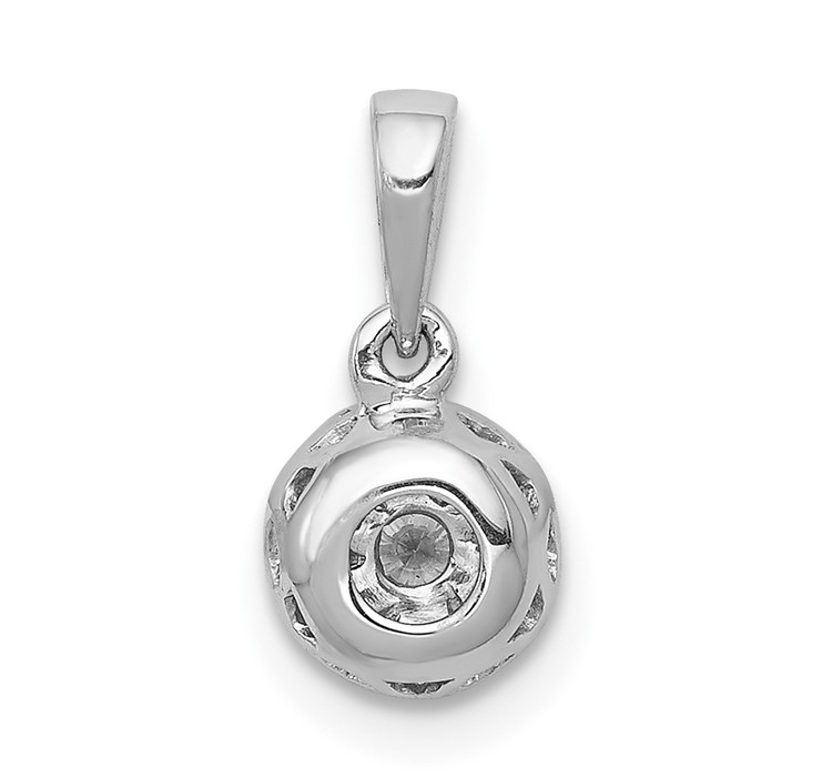 PM4748-025-1WA--3 10k White Gold 1/4ct. Diamond Circle Cluster Pendant