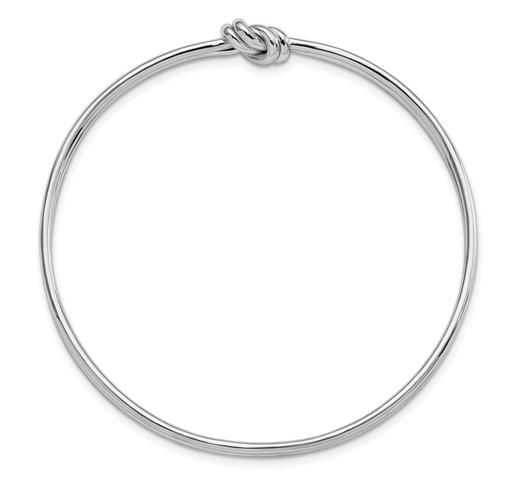 QB1080--2 Sterling Silver Rhodium-plated Polished Knot Slip on Bangle