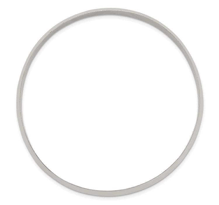 QB239--2 Sterling Silver 6.25mm Solid Polished Plain Slip-On Bangle Bracelet