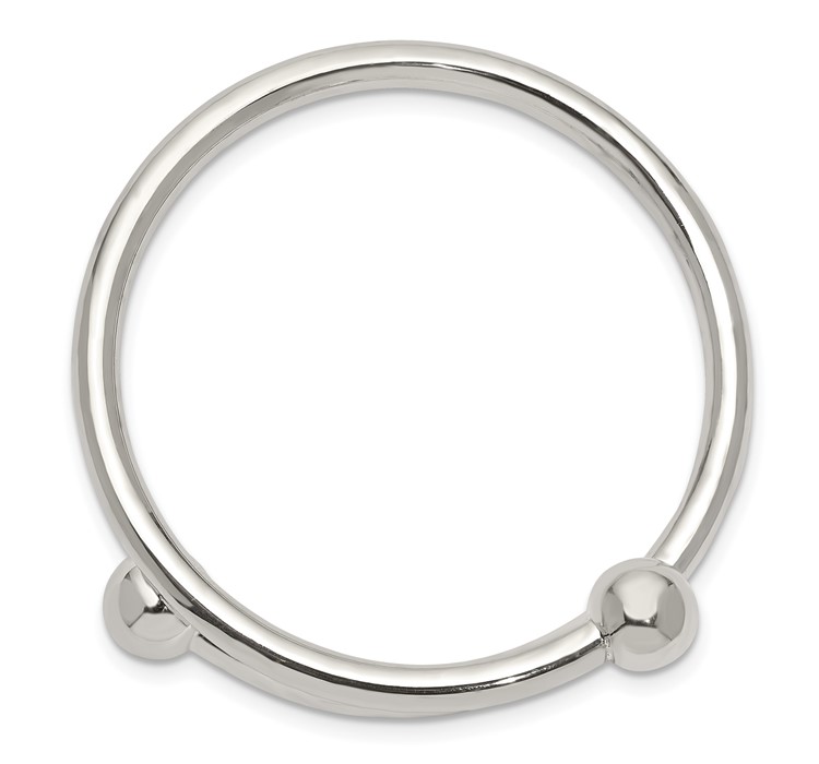 QB430--2 Sterling Silver Polished Flexible Baby Bangle Bracelet