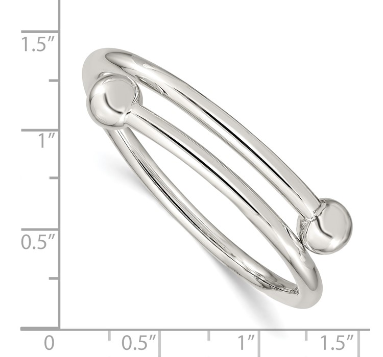QB430--8 Sterling Silver Polished Flexible Baby Bangle Bracelet
