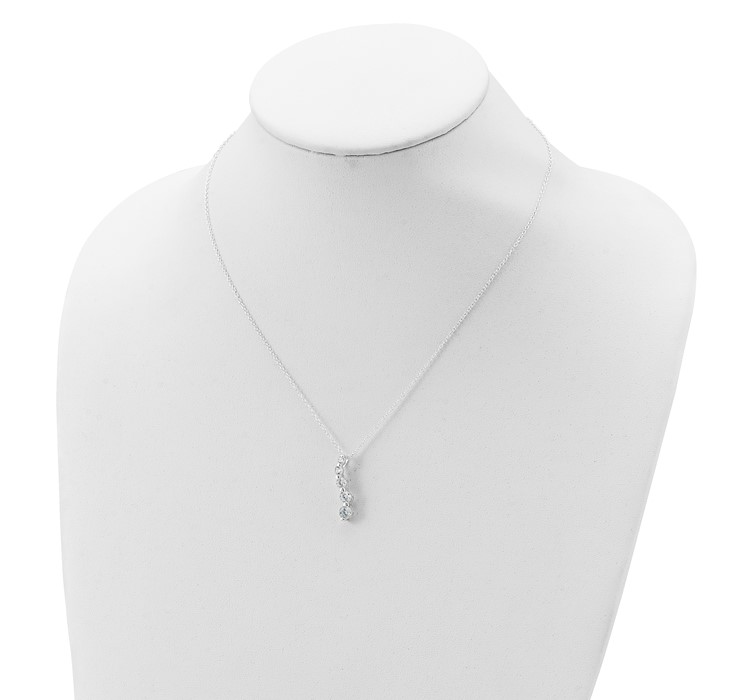 QG2642-18--4 Sterling Silver CZ Journey Necklace
