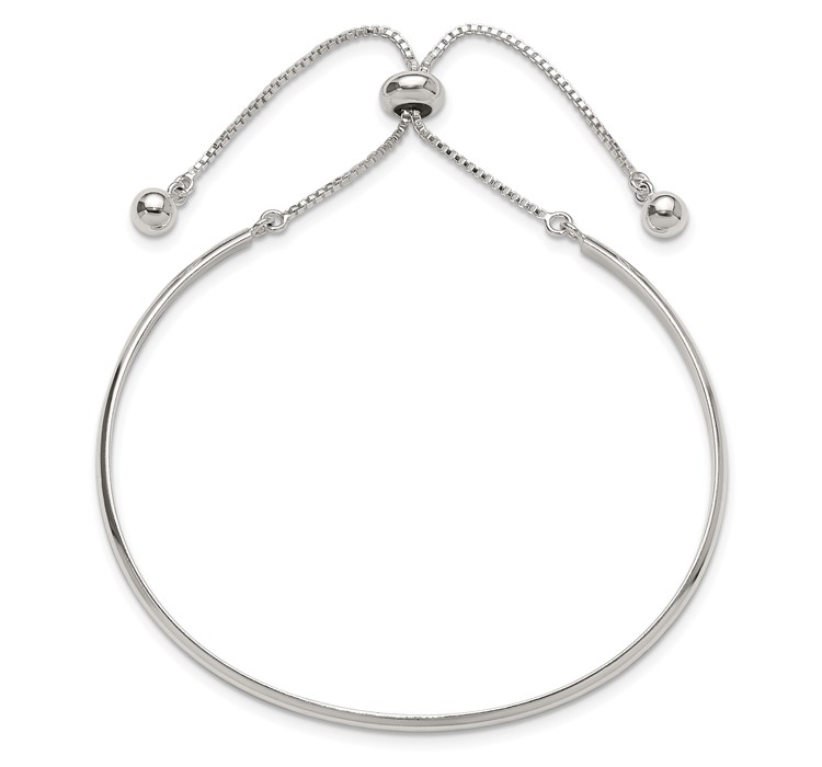 QG6261--4 Sterling Silver Polished Bar Adjustable Bracelet