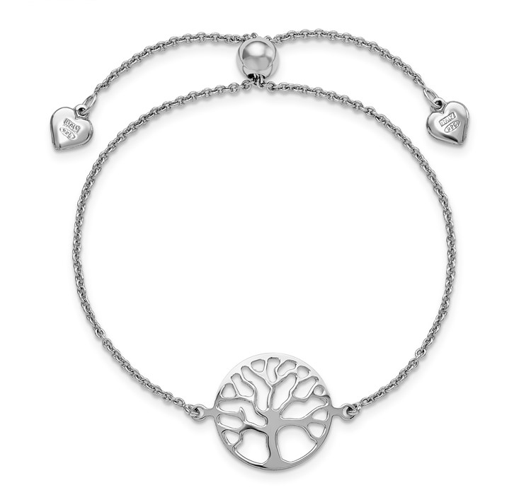 QLF953--4 Leslie's Sterling Silver Tree of Life Adjustable Bracelet
