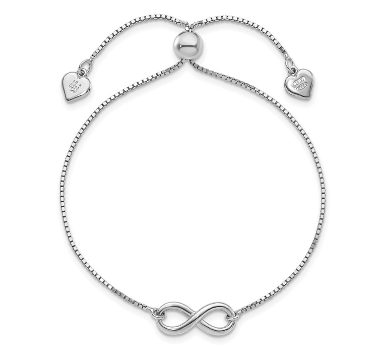 QLF964--4 Leslie's Sterling Silver Polished Infinity Adjustable Bracelet