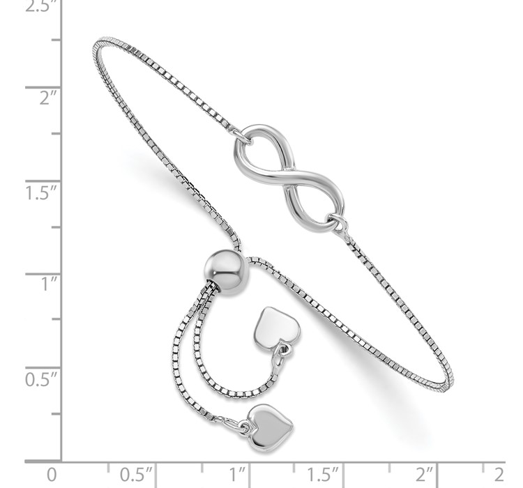 QLF964--8 Leslie's Sterling Silver Polished Infinity Adjustable Bracelet
