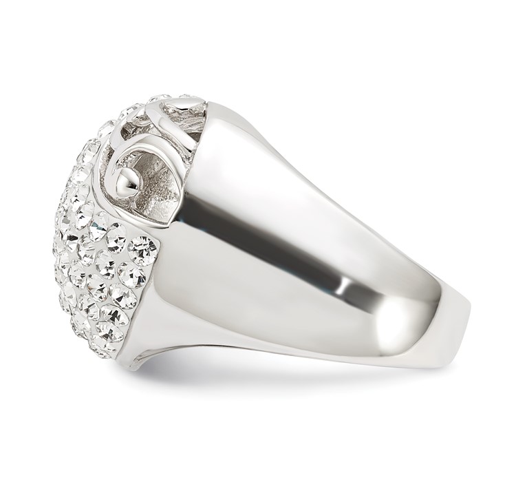 QR4171--3 Sterling Silver Rhodium Plated Stellux Crystal Heart Ring