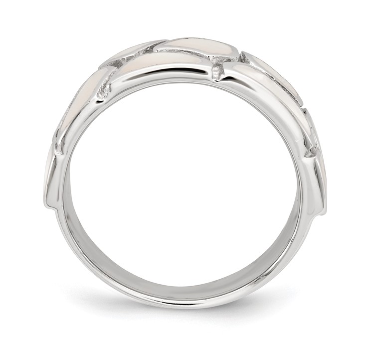 QR6290--2 Sterling Silver Polished Mother of Pearl Ring