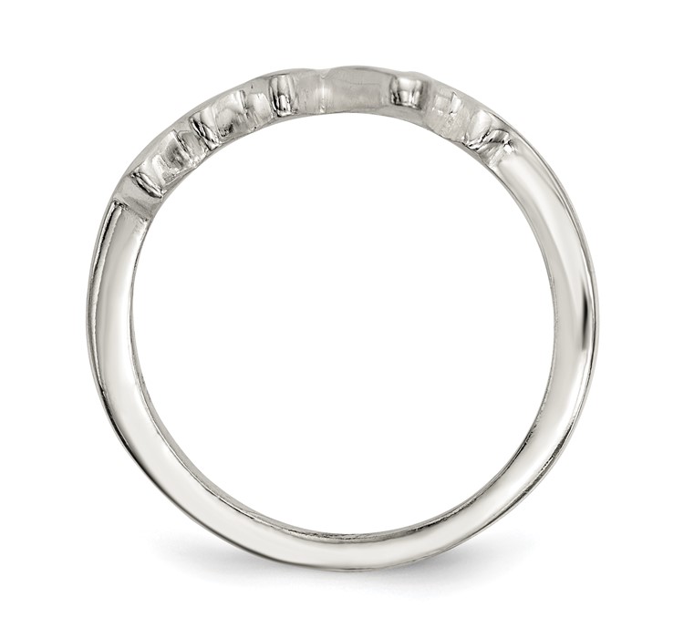 QR6594--2 Sterling Silver Polished Fancy Heartbeat Ring