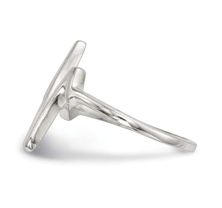 QR6594--3 Sterling Silver Polished Fancy Heartbeat Ring