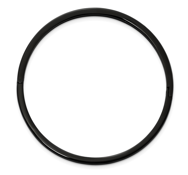 SRB2087--2 Chisel Stainless Steel Polished Black IP-plated with CZ Bangle
