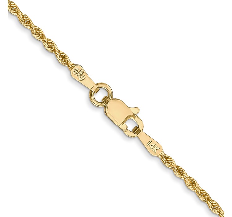 012L--3 14K 18 inch 1.5mm Diamond-cut Rope with Lobster Clasp Chain