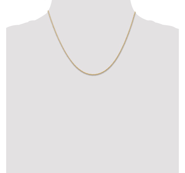 7RY-18--4 14K 18 inch Carded .7mm Cable Rope with Spring Ring Clasp Chain