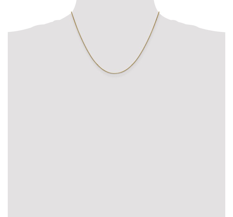 BOX087-18--4 14K 18 inch .9mm Box with Lobster Clasp Chain