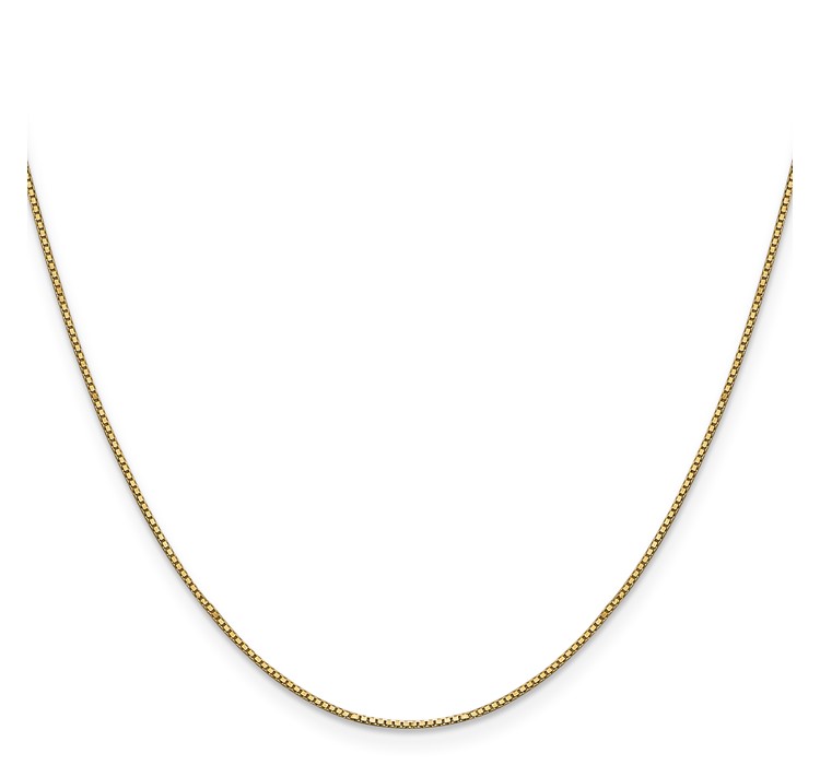 BOX087--2 14K 18 inch .9mm Box with Lobster Clasp Chain