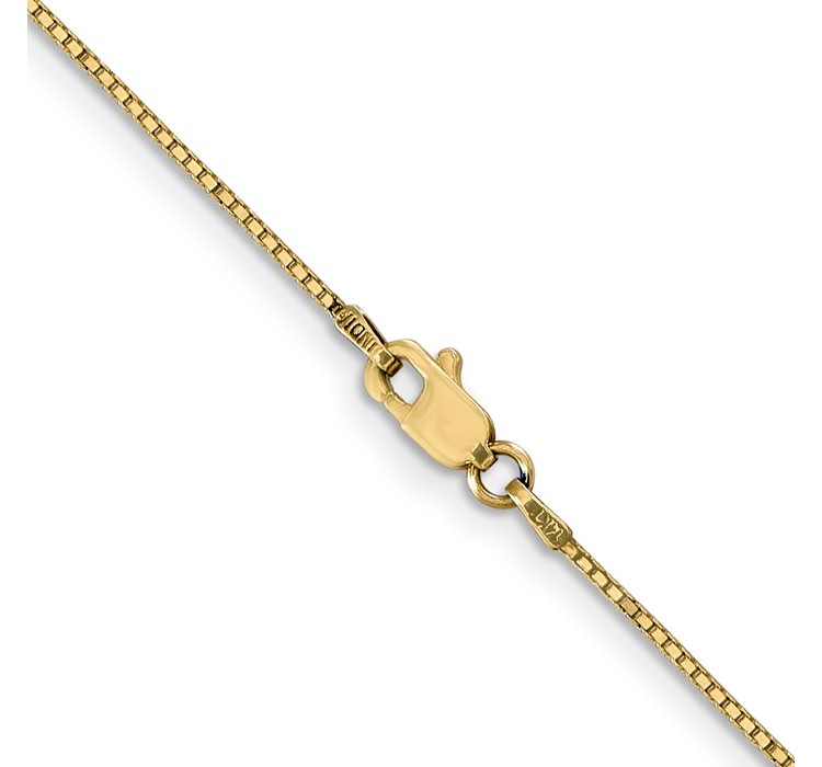 BOX087--3 14K 18 inch .9mm Box with Lobster Clasp Chain