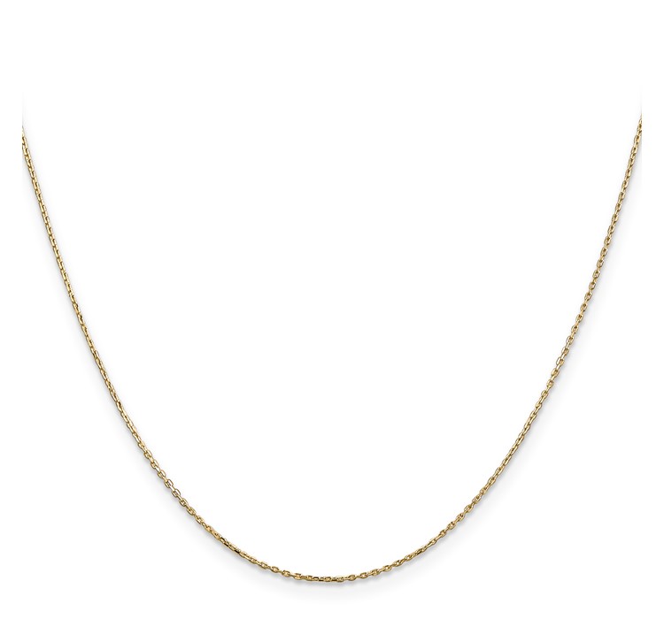 PEN41L--2 14K 18 inch .8mm Diamond-cut Cable with Lobster Clasp Chain