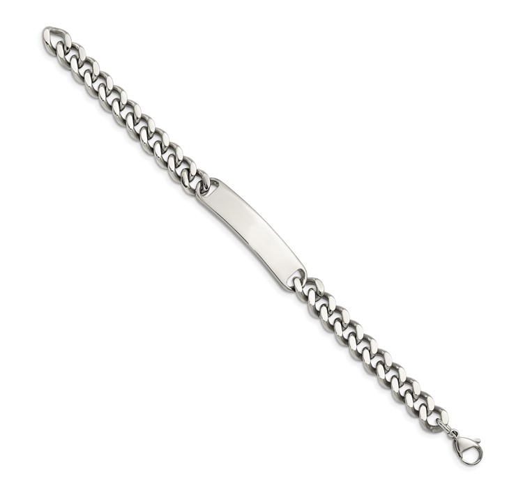 SRB787-8.5--2 Chisel Stainless Steel Polished Curb Chain 8.5 inch ID Bracelet