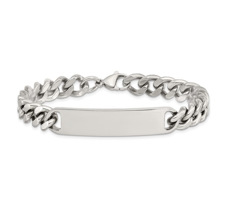 SRB787-8.5--3 Chisel Stainless Steel Polished Curb Chain 8.5 inch ID Bracelet