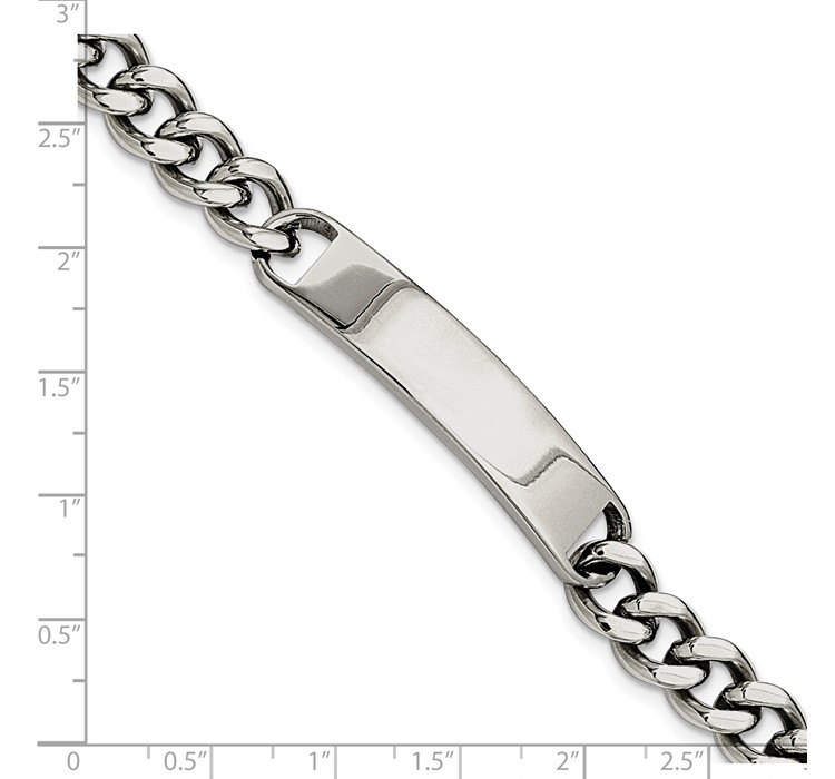 SRB787-8.5--8 Chisel Stainless Steel Polished Curb Chain 8.5 inch ID Bracelet