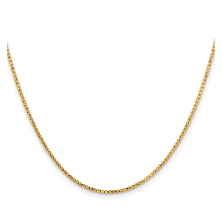 SRN662GP--2 Chisel Stainless Steel Polished Yellow IP-plated 1.5mm 24 inch Box Chain