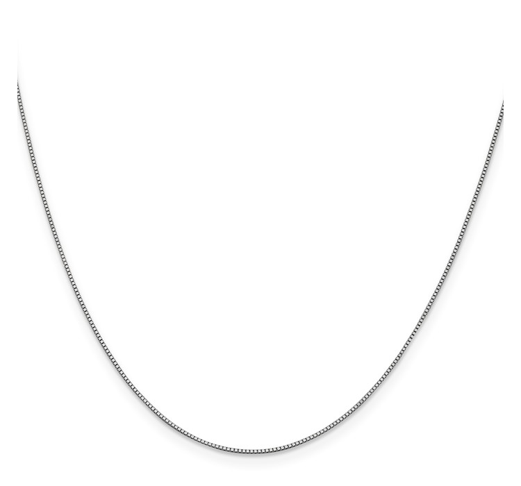 WLB050L--2 14K White Gold 18 inch .7mm Box with Lobster Clasp Chain