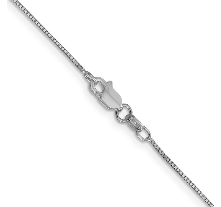 WLB050L--3 14K White Gold 18 inch .7mm Box with Lobster Clasp Chain