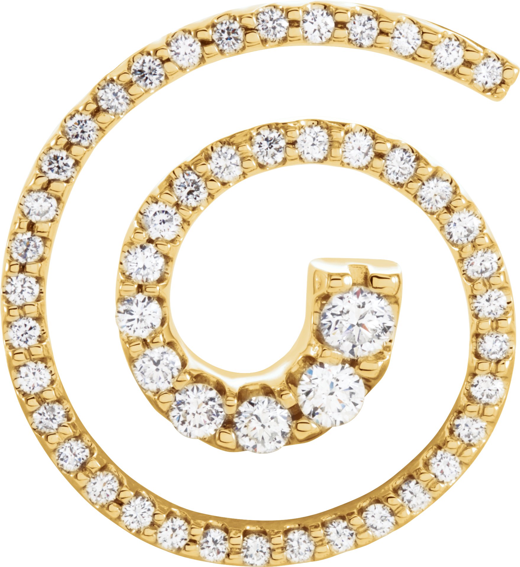 114432227 18K Yellow 1 1/8 CTW Natural Diamond Journey Spiral Pendant - 65839