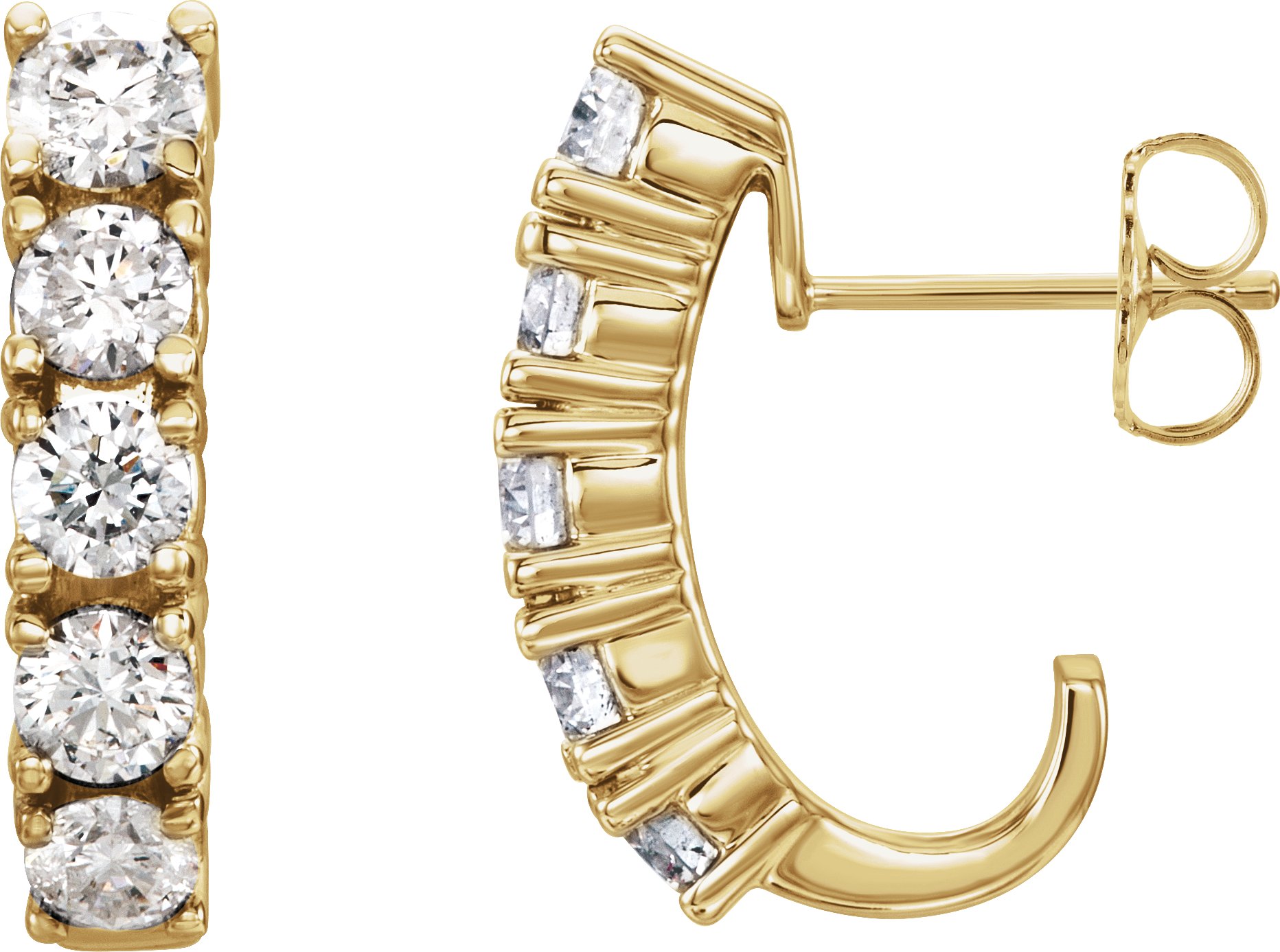 114872683 14K Yellow 1 1/2 CTW Natural Diamond Hoop Earrings - 80593