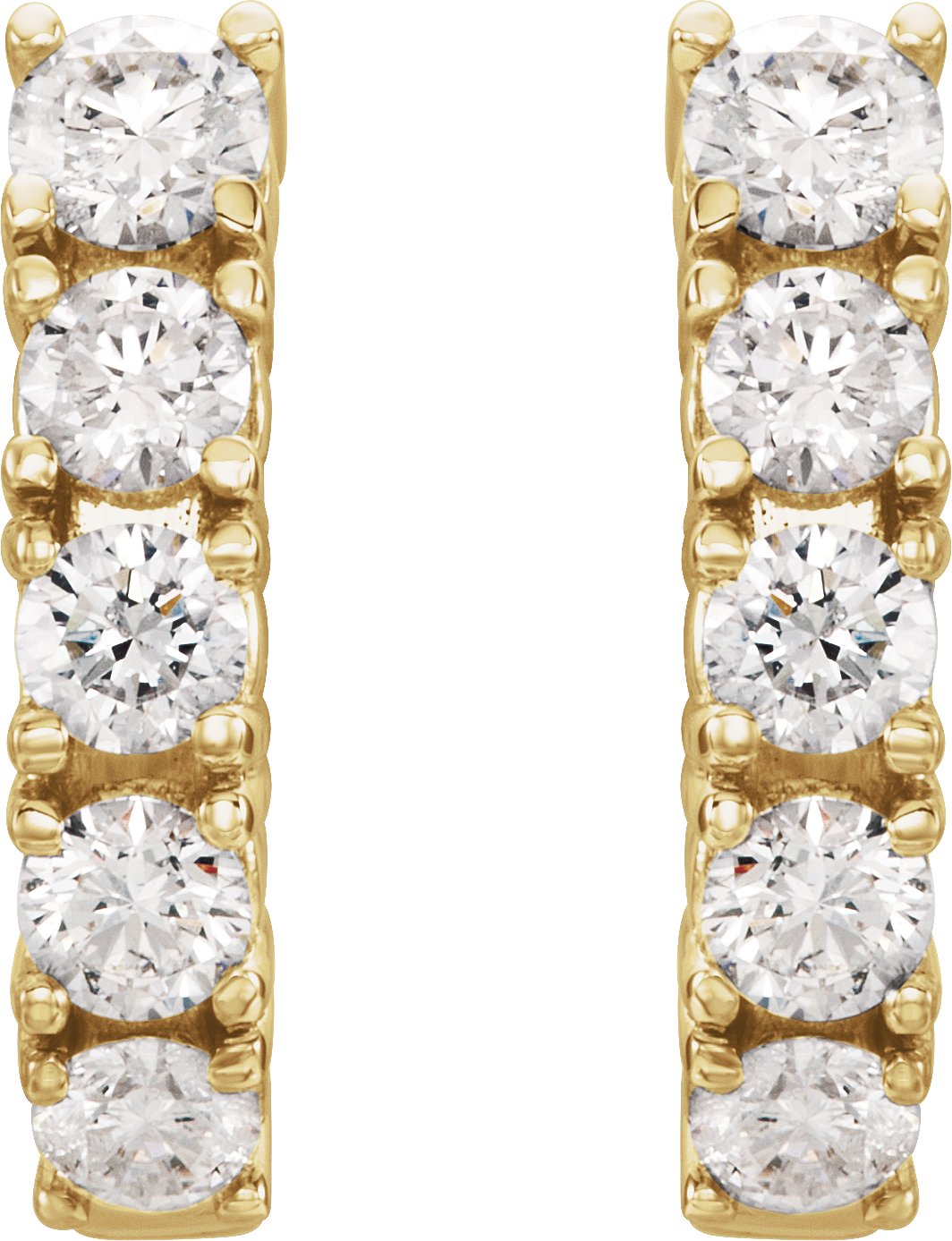 114872687 14K Yellow 1 1/2 CTW Natural Diamond Hoop Earrings - 80593