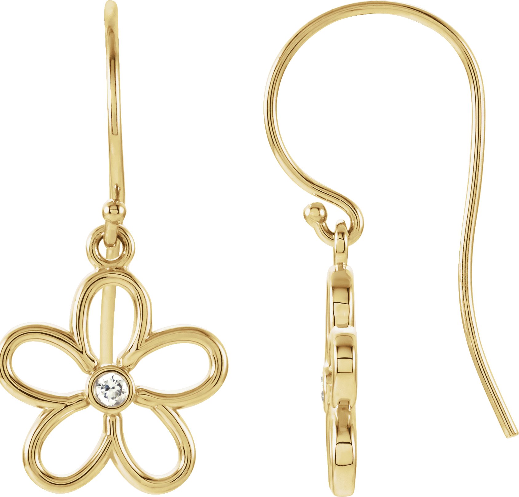 12500150 14K Yellow .06 CTW Natural Diamond Flower Earrings - 85451
