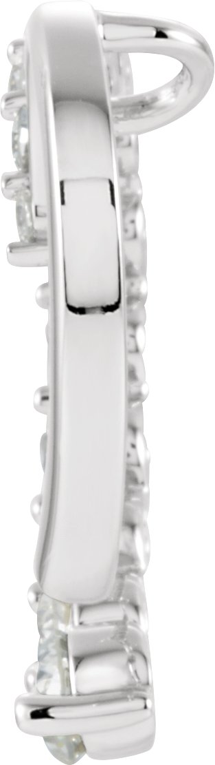 12703054 14K White 7/8 CTW Natural Diamond Journey Heart Pendant - 66270