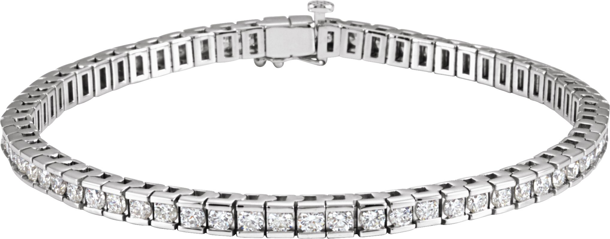 12732291 14K White 4 CTW Natural Diamond Line 7 1/4" Bracelet - 67413