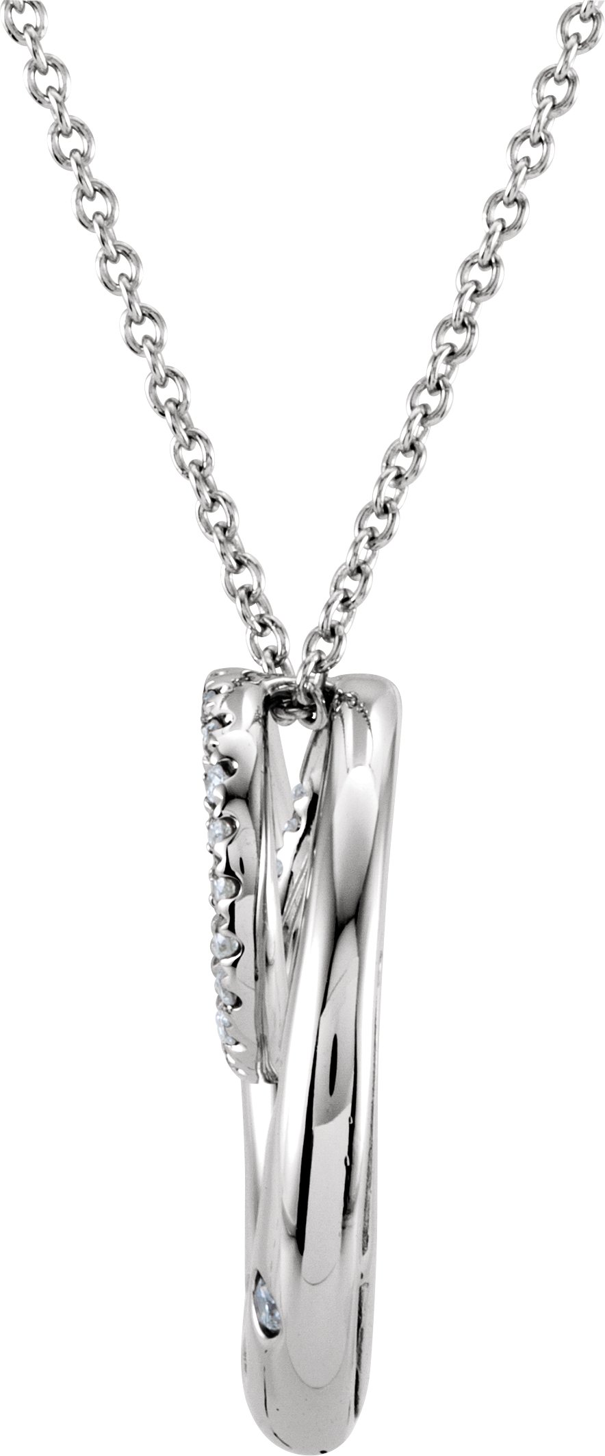 12805476 14K White 1/3 CTW Natural Diamond 18" Necklace - 68102