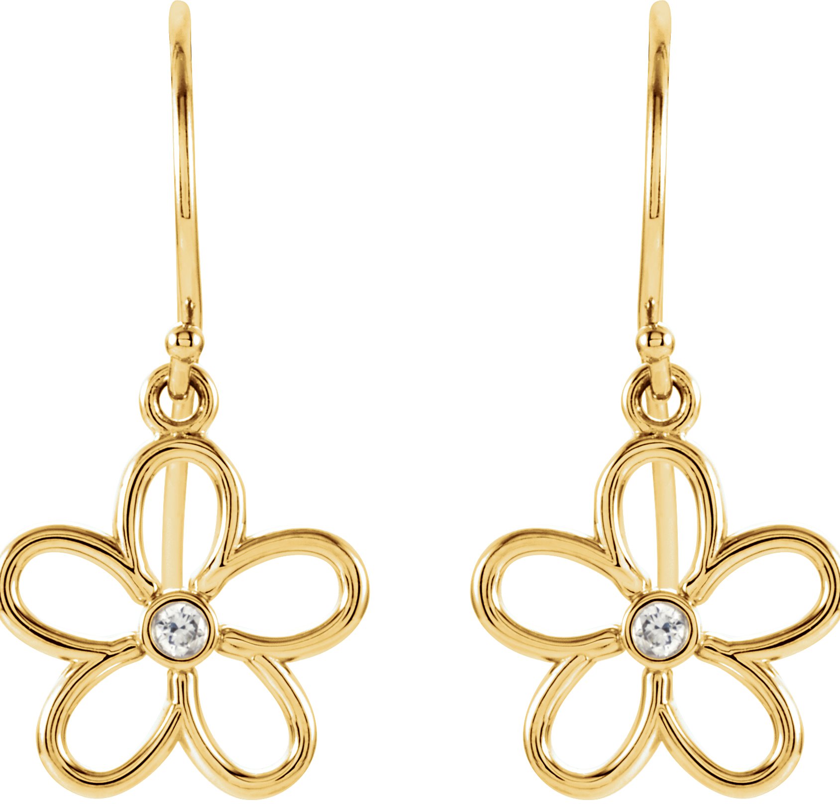 12807874 14K Yellow .06 CTW Natural Diamond Flower Earrings - 85451