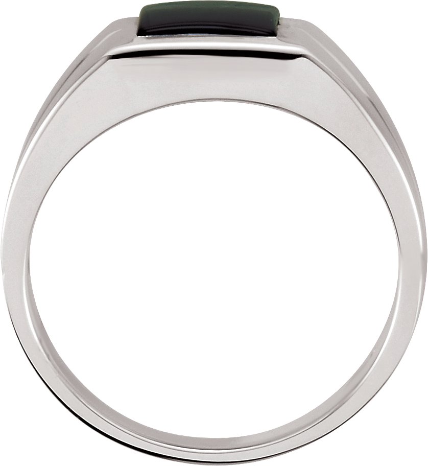 12884785 Platinum Natural Black Onyx Ring - 60689