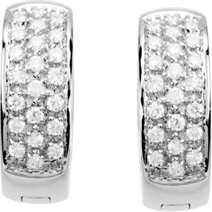 130378 14K White 1/3 CTW Natural Diamond Huggie Earrings - 67157