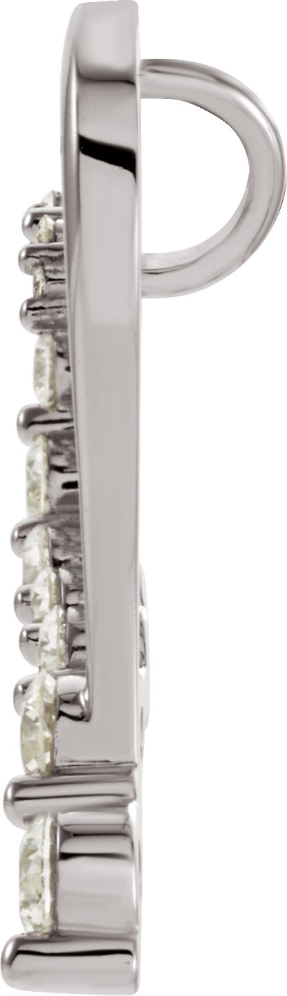 16095016 14K White Journey 1 CTW Natural Diamond Heart Pendant - 65838