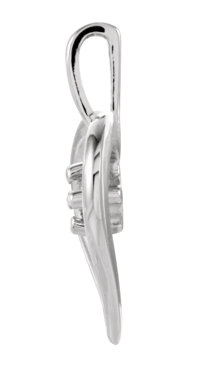 16212363 14K White .02 CT Natural Diamond Heart Pendant - 60990