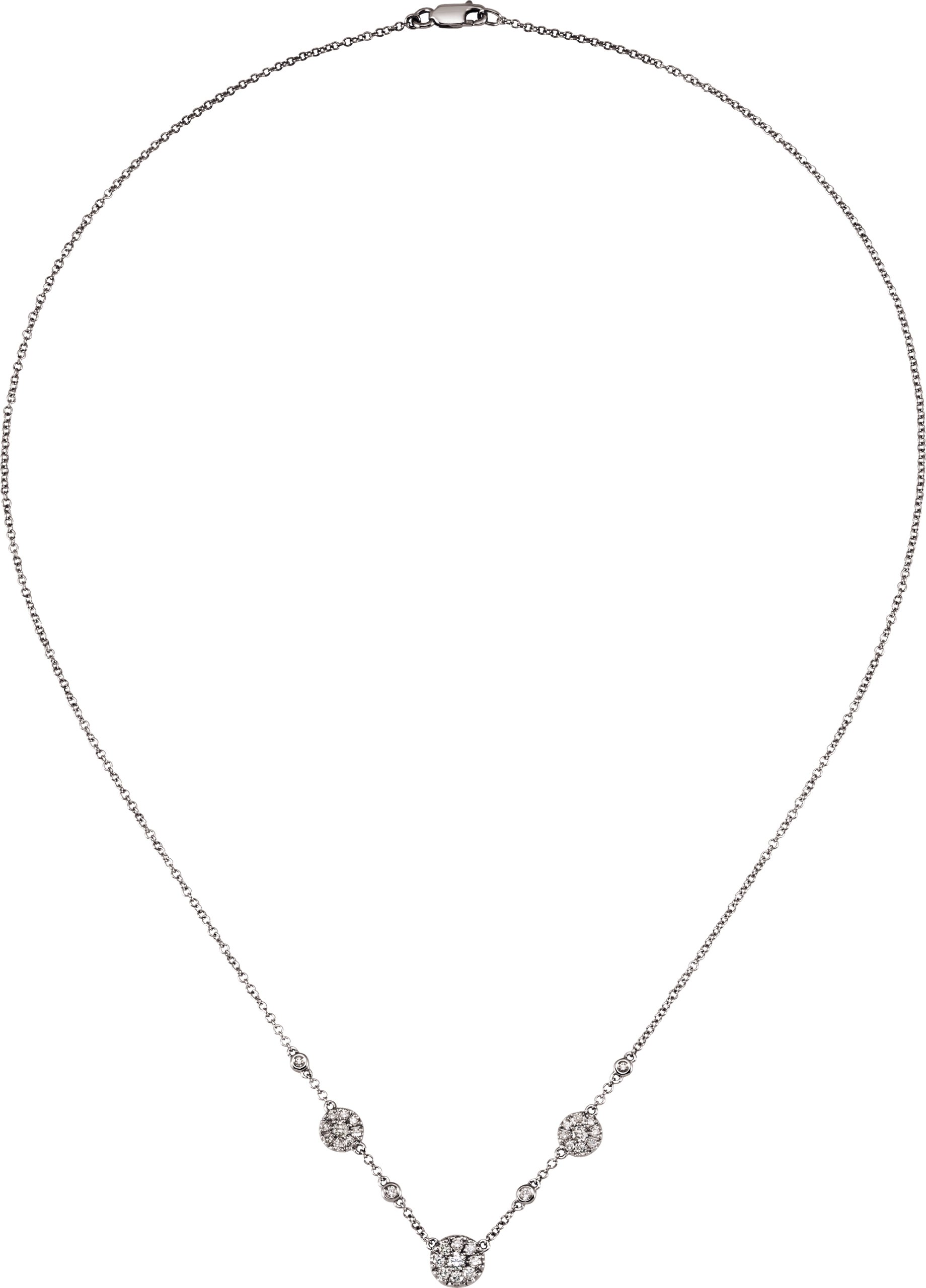 16386210 14K White 1/2 CTW NaturalDiamond Station 18" Necklace - 67088