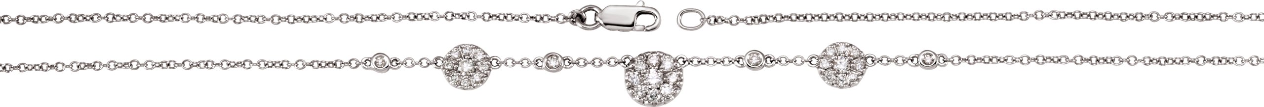 16386211 14K White 1/2 CTW NaturalDiamond Station 18" Necklace - 67088